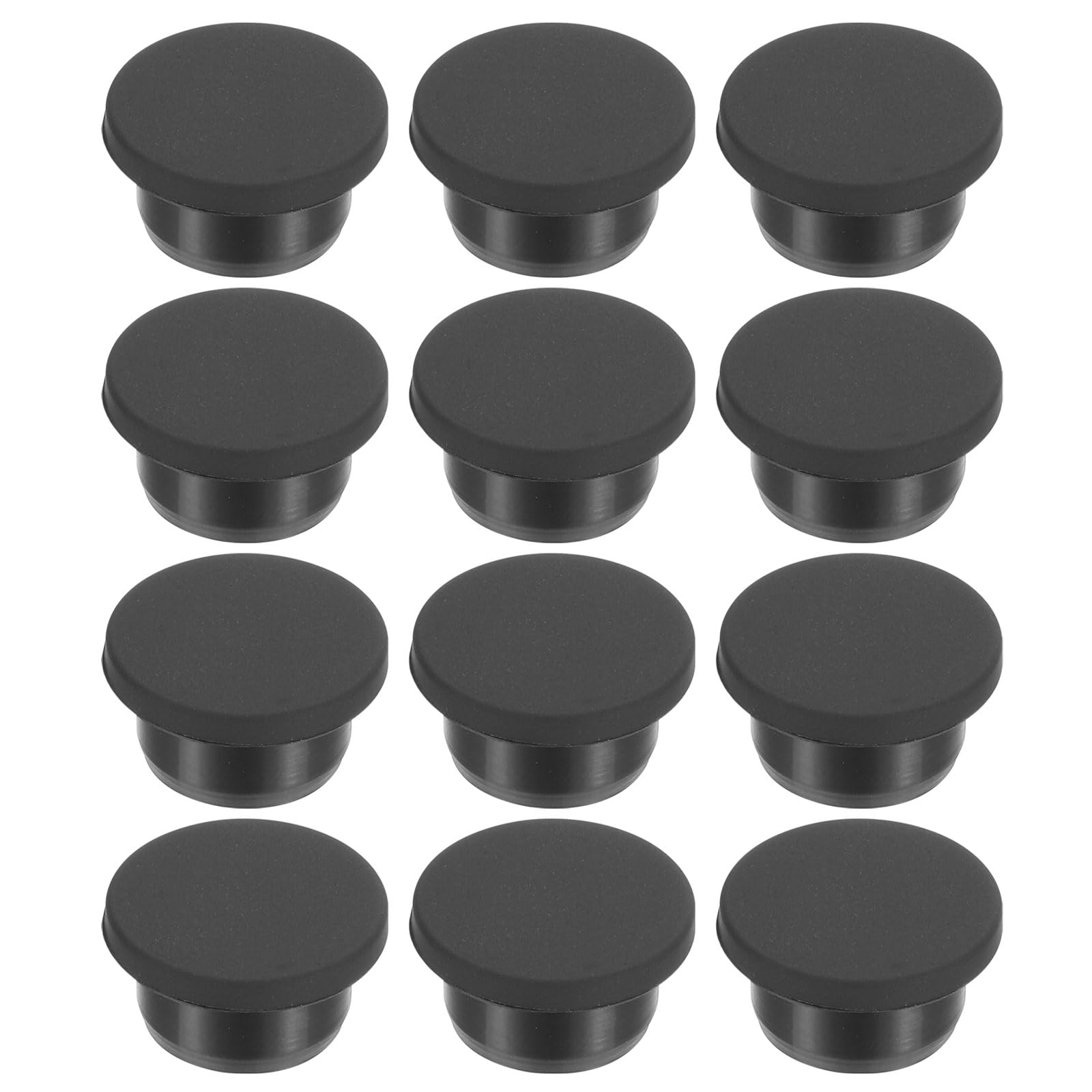 PATIKIL 19.5mm Diameter Rubber Hole Plugs, 12 Pcs Silicone Rubber Round Hole Stoppers for 19mm Hole, Black — image 1