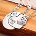 lauhonmin 3pcs Family Jewelry Gift Big Sis Middle Sis Little Sis Love Heart Charm Pendant Necklace Set for Sister