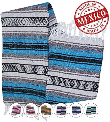 Yogi Yoga Premium Mexican Bed Blanket – Beautiful, Bright and Comfortable Serape Rug