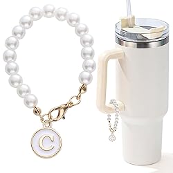 LUHOHI Letter Charm for Stanley Cup，Pearl Chain