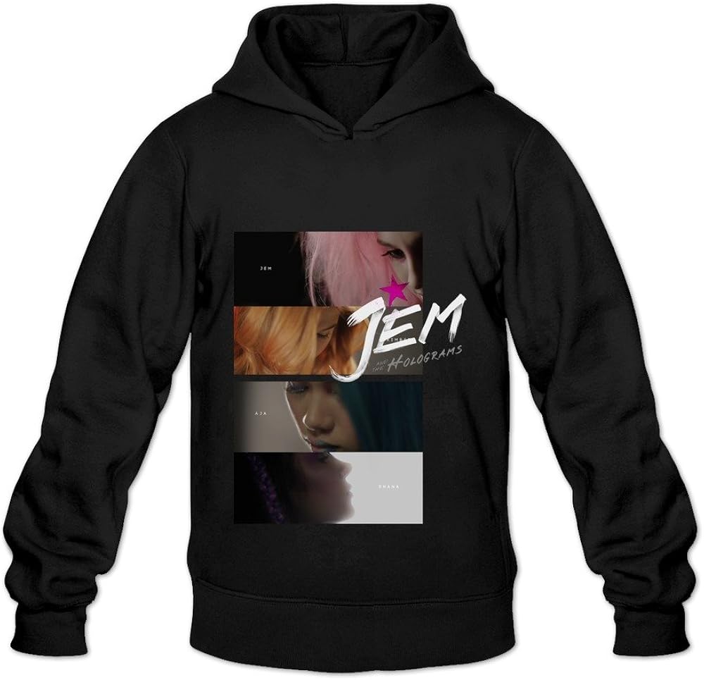 Cherish Tee Men's Jem and The Holograms Movie Hoodies Black