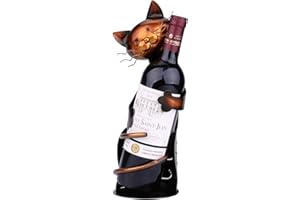Ailgely Cat Wine Holder Rack Cat Shaped Wine Holder Stand Metal Decorative Cat Wine Bottle Holder Sculpture,Tabletop Decor Wine Rack,Cat Gifts for Cat Lovers