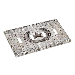 Sghxwp Rustic Western Wood Barn Door Horseshoe Iron