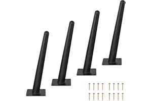 LOSODONA 10 Inch Furniture Legs Set of 4 Oblique Furniture Legs Metal Table Legs Modern Style Sofa Legs Chair Legs Heavy Duty Sofa Replacement Feet for Couch, Nightstand, Ottoman, Cupboard (Black)
