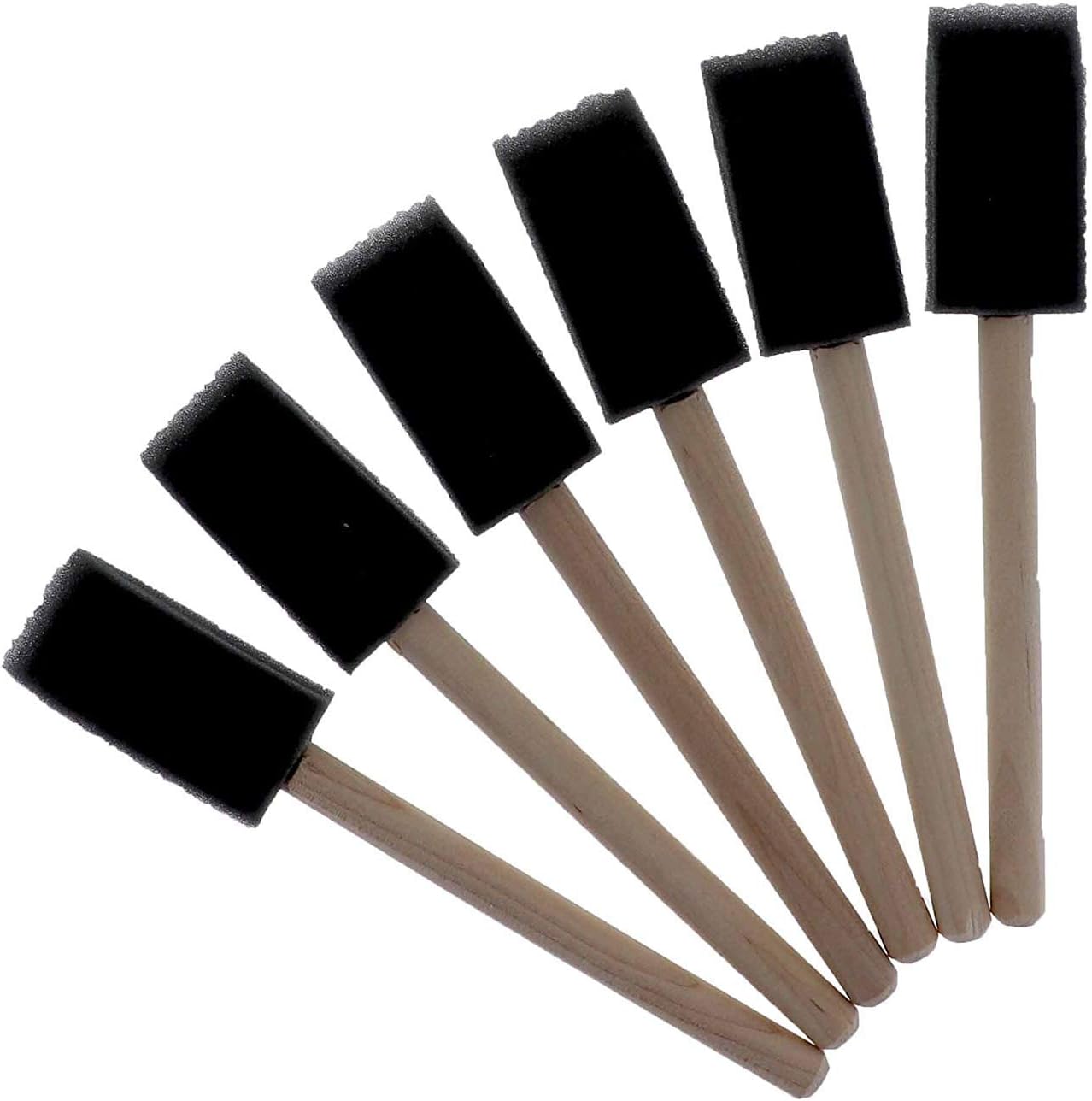 1 Inch Foam Sponge Wood Handle Paint Brush Set (50 Value Pack