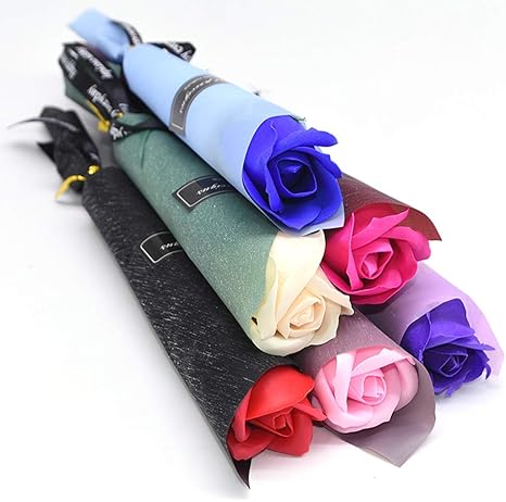 Amazon ライフ小屋 造花 一輪 ソープフラワー 花束 ソープローズ 枯れない花 人工フラワーブーケ バラ 石鹸花束 ソープフラワー デートバレンタインデー 母の日ギフト 誕生日 花束 造花 オンライン通販