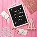 WishBoard Wooden Felt Letter Board, Extra-Large 12x16 Inches, 340 Bronze and 340 White Letters&Emoji, Wood Stand, Wall Mount, 3 Free Canvas Bags for Letters + Scissor