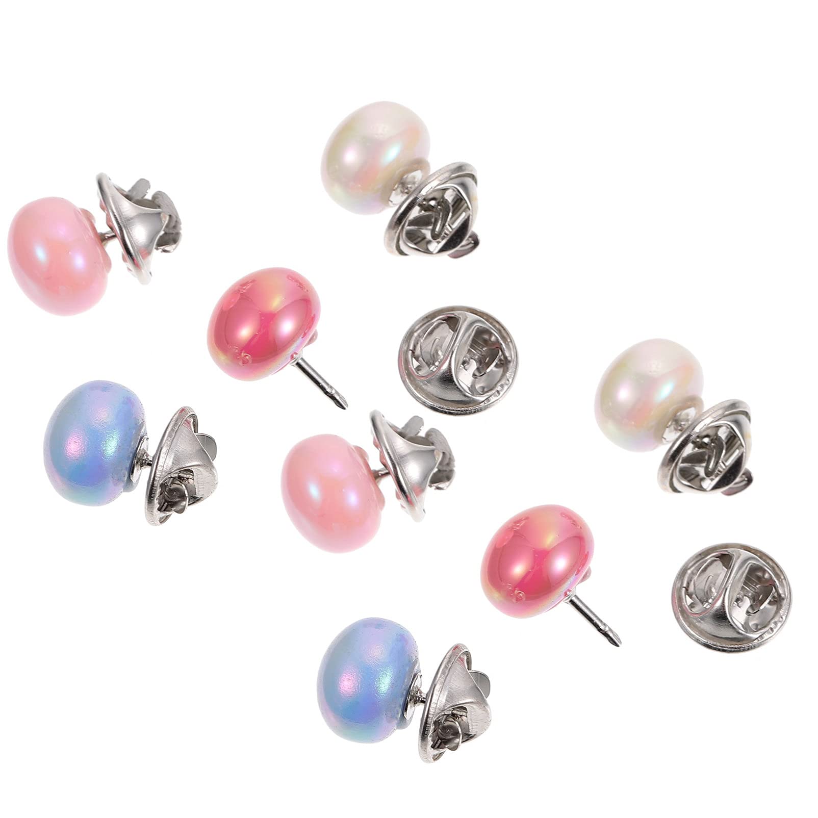 EXCEART 10pcs Metal Brooch Buttons Safety Cover up Button Decorative Shirt Brooch Lapel Pins for Women Clothing Supplies Colorful