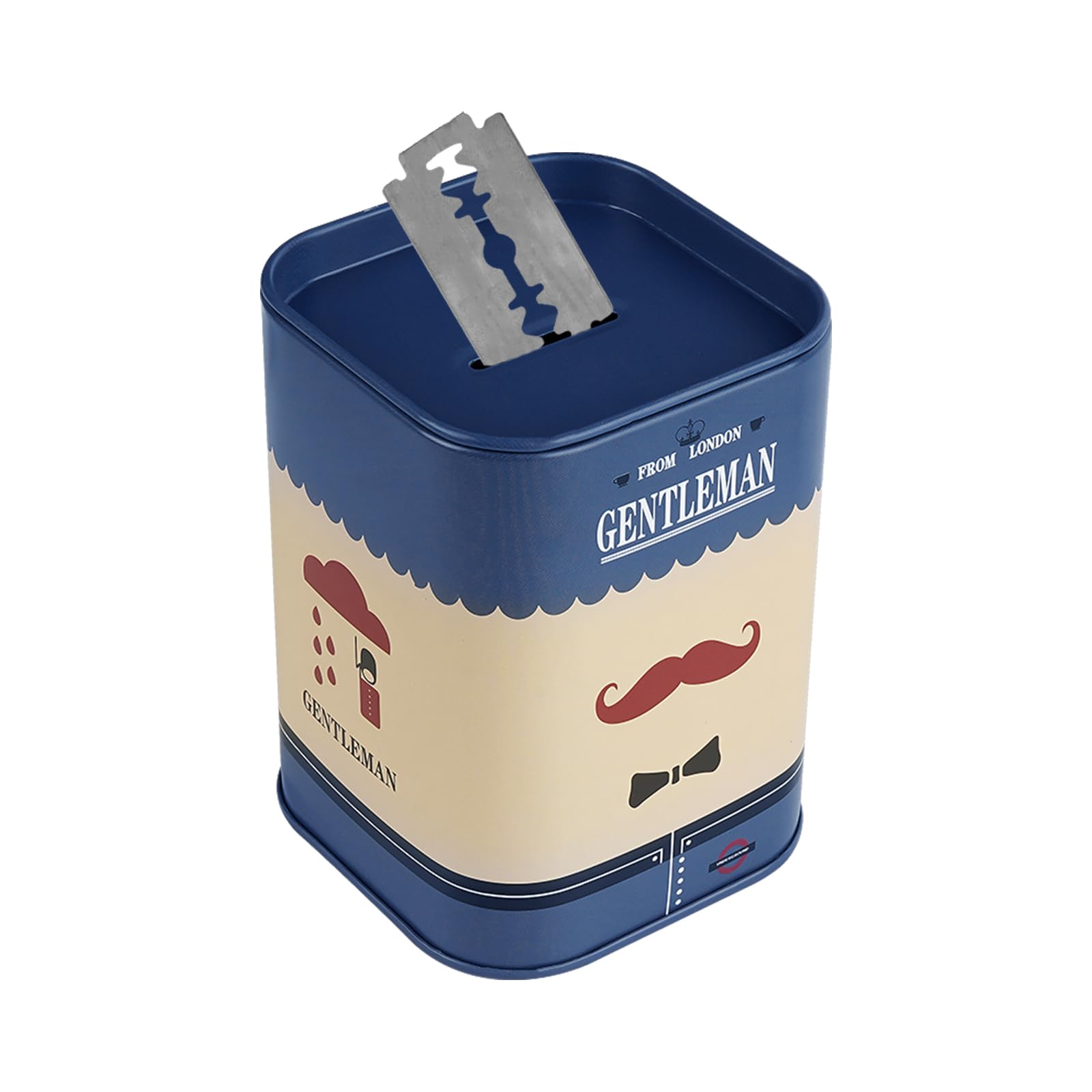 Photo 1 of 1 Pack Razor Blade Disposal Container for Safety Razor Blade, Detachable Safe Blade Bank for Used Leaf Razor, Large Capacity Razor Iron Disposal Case (Blue A)