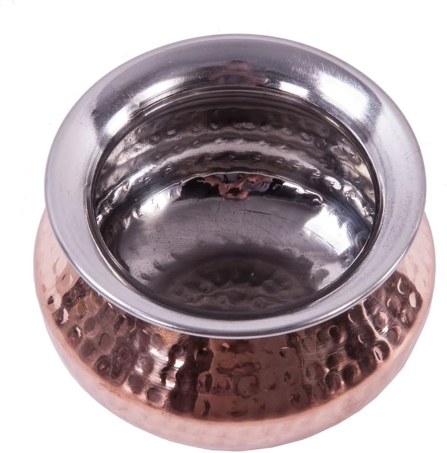 "Duhara" Copper & Steel Round Handi Dish