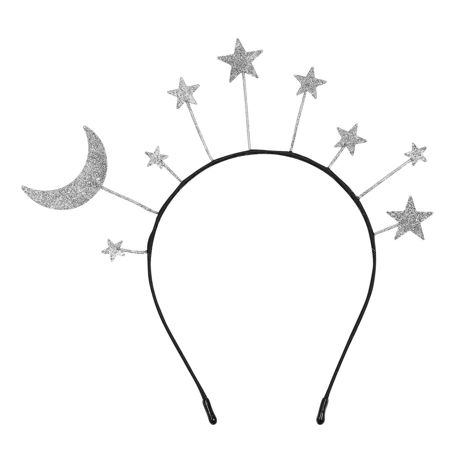 PRETYZOOM Glitter Stars Moon Headbands Cute Moon Star Hair Hoop Headwear Birthday Party Crown Tiara Headpieces Hair Accessories