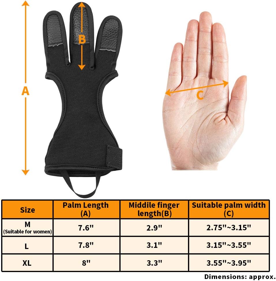 KRATARC Adult Archery Gloves Finger Protector Shooting Hunting Arrow Bow Archery Protective Gear Accessories : Sports & Outdoors