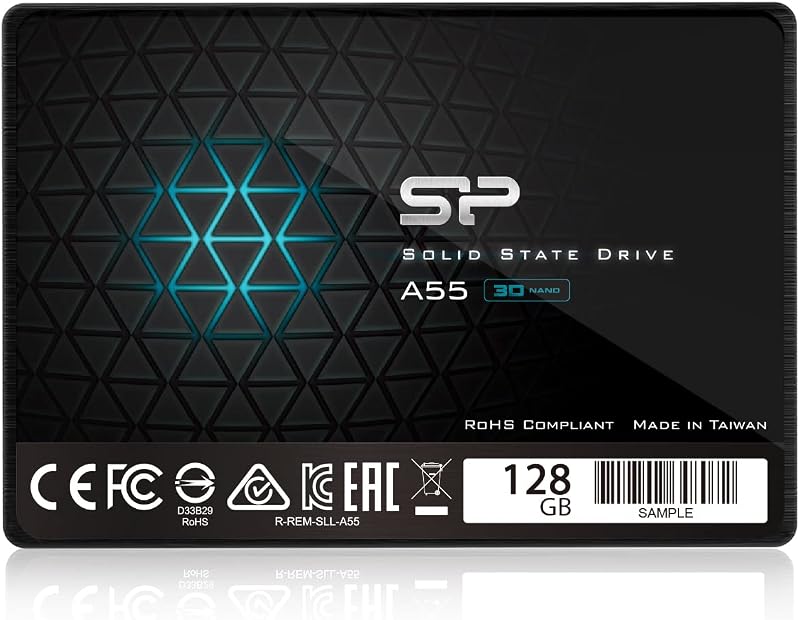 Silicon Power 128GB SSD 3D NAND A55 SLC Cache 2.5 Inch SATA III 7mm