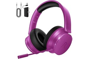 RYR Captain 200 Wireless Gaming Headset for Xbox Series X|S, Xbox One, PS5, PS4, Bluetooth 5.3, 3D Surround Sound, Rotatable Earmuffs, Gaming Headphones with Noise Canceling Microphones-Flamingo Red