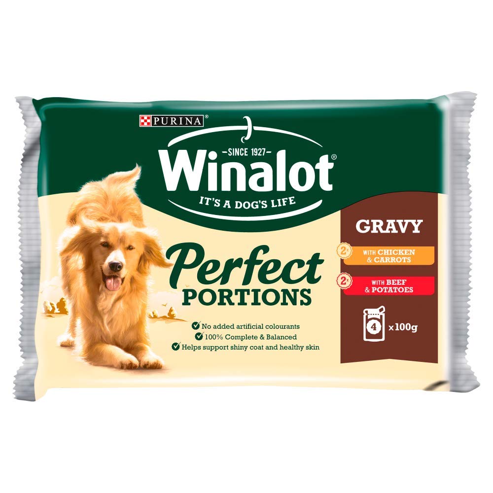 Winalot Perfect Portions Selection Meat in Gravy Adult Dog Food, 4 x 100g