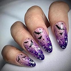 CEWEWP 24Pcs Halloween Press-on Nails Almond Medium