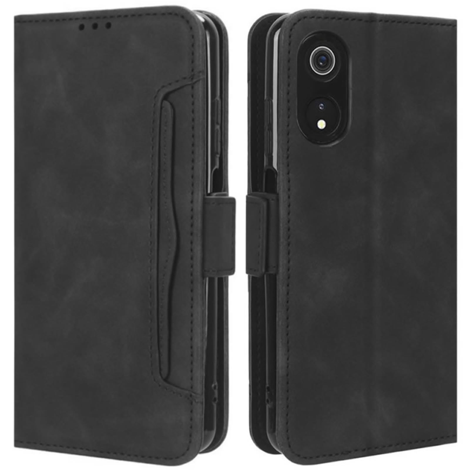 HualuBro Cubot P60 Case, Magnetic Full Body Protection Shockproof Flip Leather Wallet Case Cover with Card Holder for Cubot P60 Phone Case (Black)