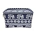 Mziart Cotton Linen Small Foldable Storage Basket with Handle, Multifunctional Sundry Cosmetic Storage Organizer Box for Home Closet Toys Office Desktop (Elephant)