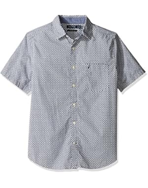 Men's Short Sleeve Geo Print Button Front Shirt