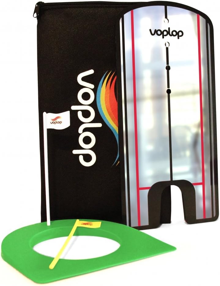 Voplop Golf Putting Alignment Mirror by Bonus Free Golf Putting Cup ($10 Value) โ Training Golf Tool - Great Gift Idea