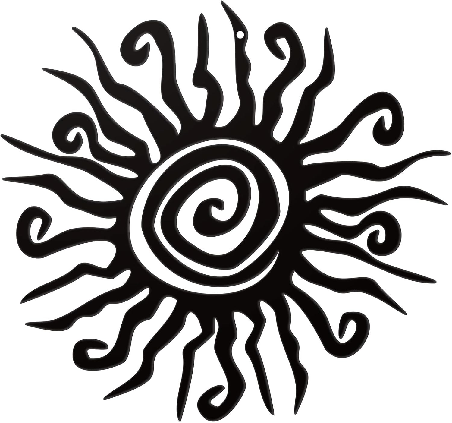 Plaques & Wall Art - Zonon 1 Pcs Wacky Sun Metal Wall Art Outdoor Wall Art Decor 11.81 Inch Rust Proof Sun Wall Decor Hanging Black Outdoor Plaques and Wall Art for Home Garden Patio Bedroom Living Room Office Kitchen