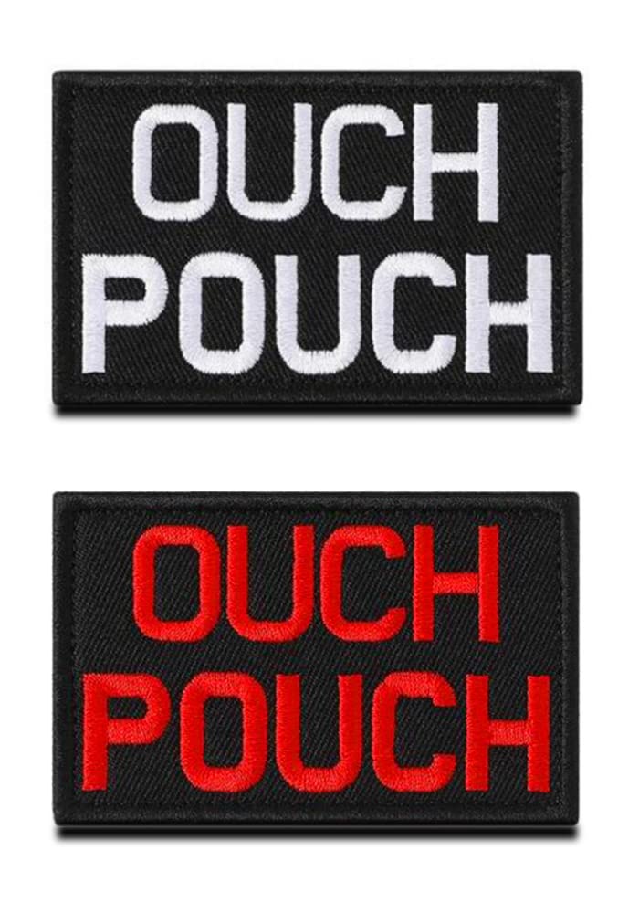 Zcketo 2 PCS Ouch Pouch Patch Funny Positive Hook and Loop Embroidered Biker Emblem Patch for Clothes Clothing Jersey Backpack Caps School Bag Vest Harness Travel Tactical Activities — image 1