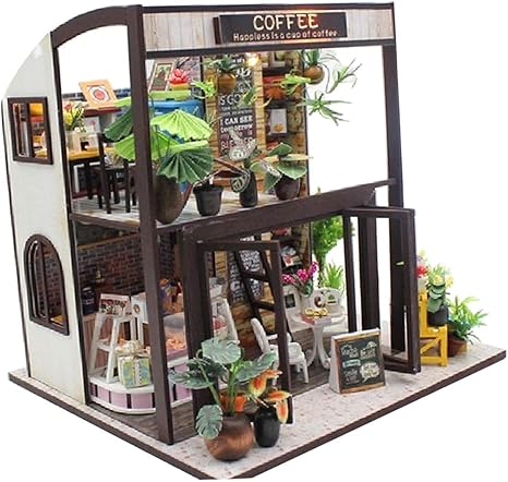 Amazon T Tooyful 1 24ドールハウス 喫茶店 木製模型玩具 手作りキット Diyキット おもちゃ 子供ギフト プラモデル 通販