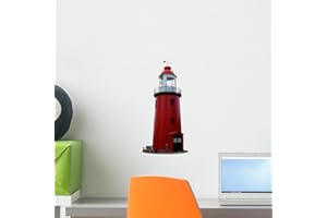Wallmonkeys Wall Decals Red Lighthouse Peel and Stick Wall Decal, 18 x 14