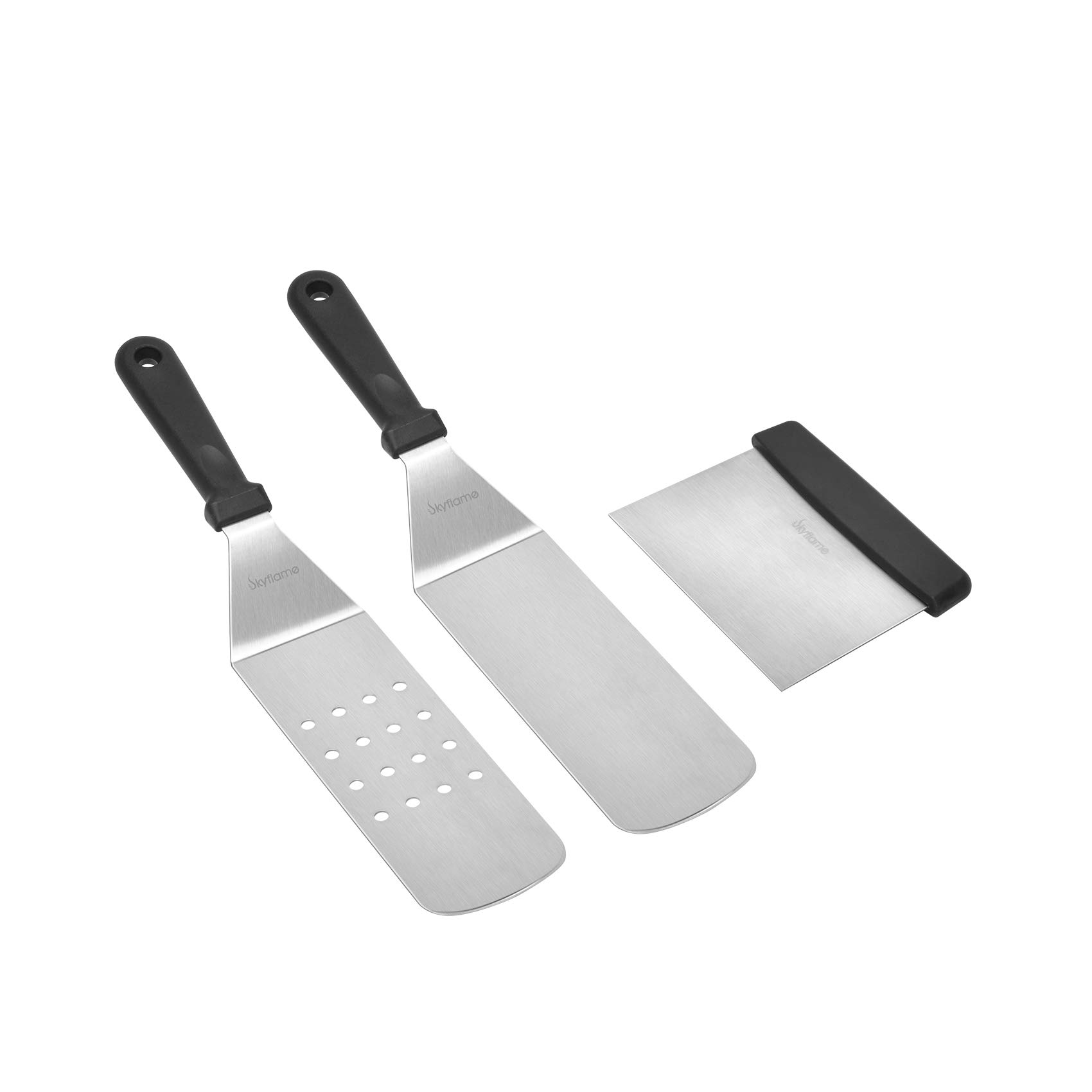 Photo 1 of Skyflame 3 Piece Griddle Accessories Kit, Stainless Steel Professional Long BBQ Grill Spatula/Turner & Scraper Set for Flat Top Grill Hibachi Camping Cooking