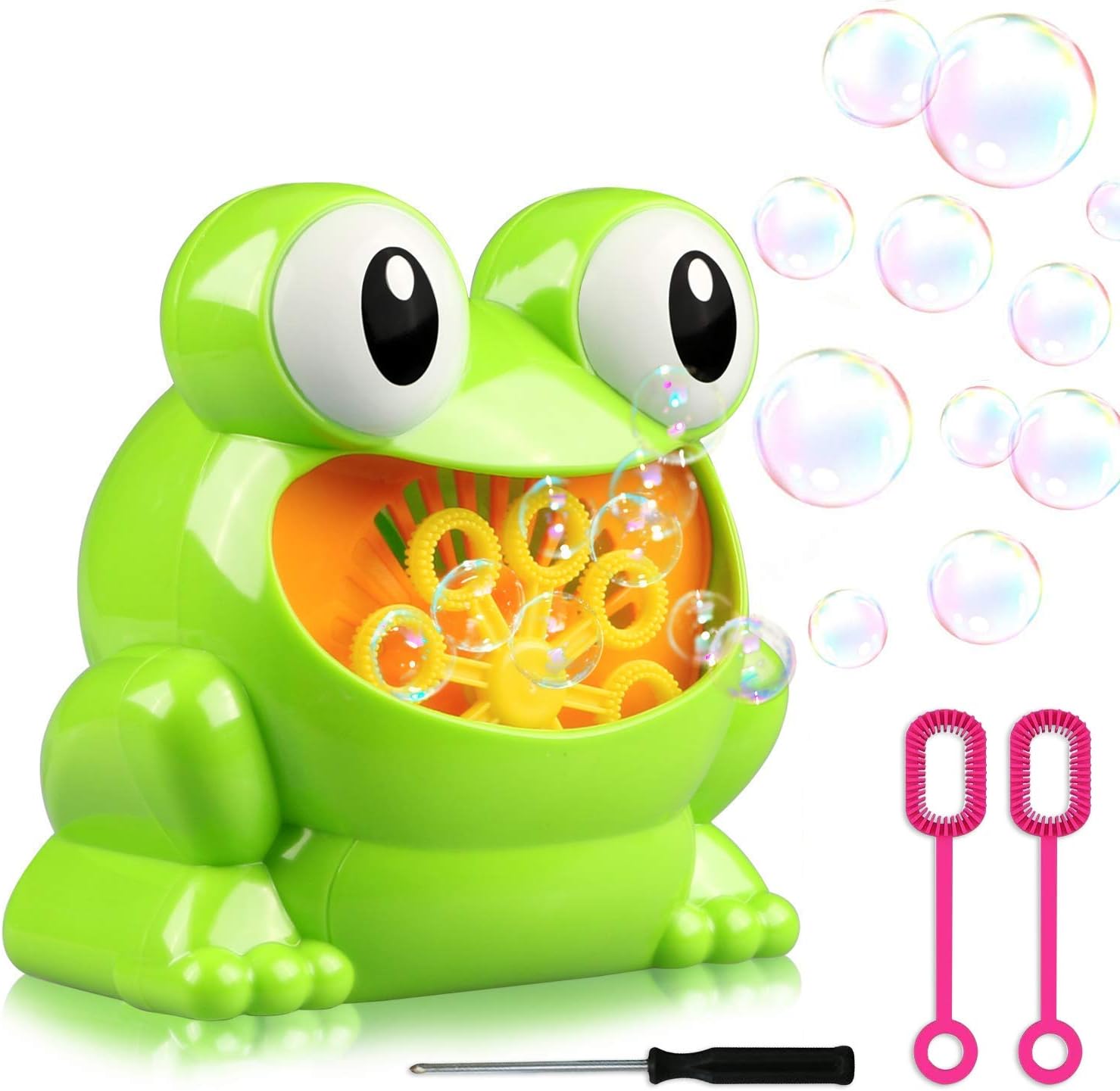 ZGWJ Bubble Machine, Frog Bubble Maker Toys Over 500 Bubbles Per Minute for Kids Gift Parties Wedding, Battery Operated (Not Included)