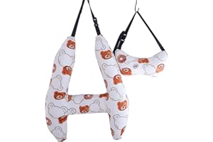 S-SNAIL-OO H-Shape - Kid Car Sleeping Head Support, 28x22in Car Travel Pillow with Headrest for Kids and Adults for Head, Neck, Arm Supports. (Bear)