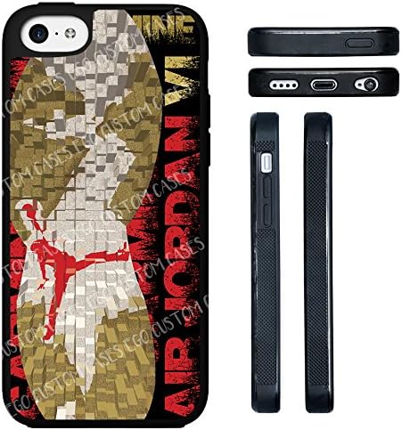 (iPhone 5c) EGO CUSTOM CASES Tan, Red, and Black Carmine 6's Foot Print TPU Rubber Silicone Phone Case