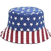 Century Star American Flag Bucket Hat for Women Men 4th July Fisherman Independence Days Hats Sun Golf Beach Cap