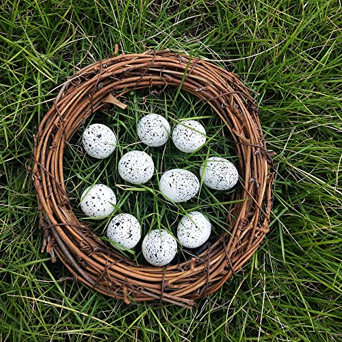 lwingflyer Artificial Bird Eggs Craft for Home Decor Garden Ornaments Speckled Fake Foam Bird Eggs for Wedding Party Decorative Photography Prop (10)