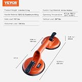 VEVOR Glass Suction Cup 4.7 in 2 Pack Aluminum Handle Heavy Duty Lifter view 7
