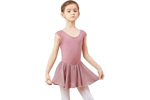 DanceDaily Girls Pink Ballet Leotard with Skirt(Toddler/Little/Big Girls)