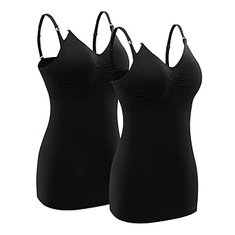 WhiFan 2Pack Damen Nahtloser Schwangerschafts Unterhemd Stillshirt mit Bügel Still BH Unterwäche Stillzeit Damen BH Hemdchen