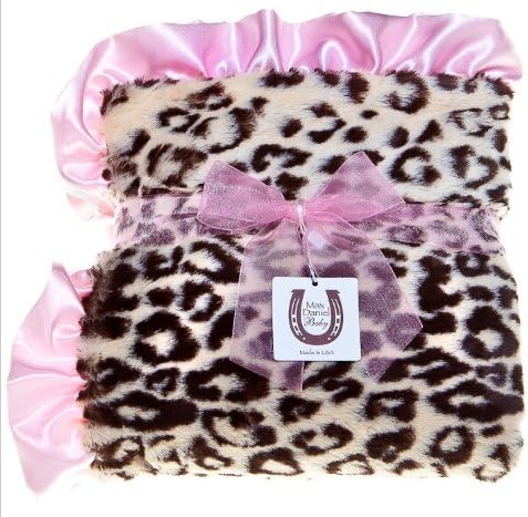 Max Daniel Baby Plush Print Baby Throw - Jaguar, Pink Ruffle