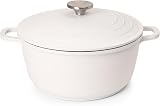 Nuovva Casserole Dishes with Lid 4L 24cm Cream Induction Oven Proof