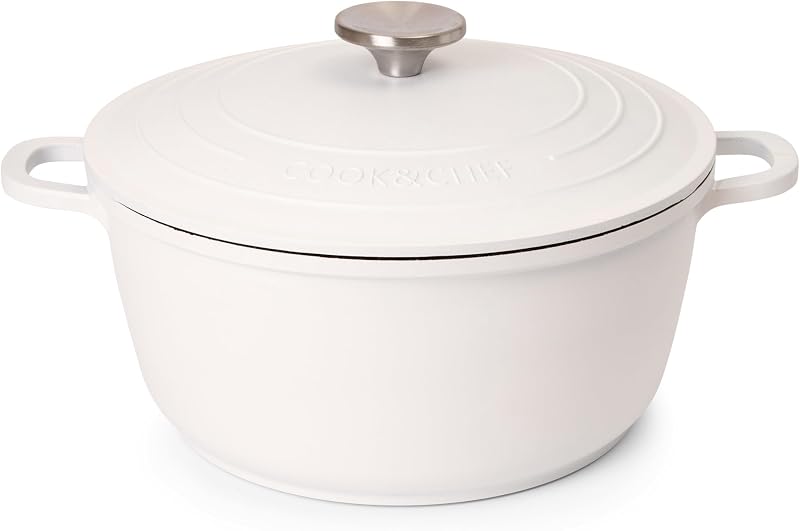 Nuovva Casserole Dishes with Lid 4L 24cm Cream Induction Oven Proof