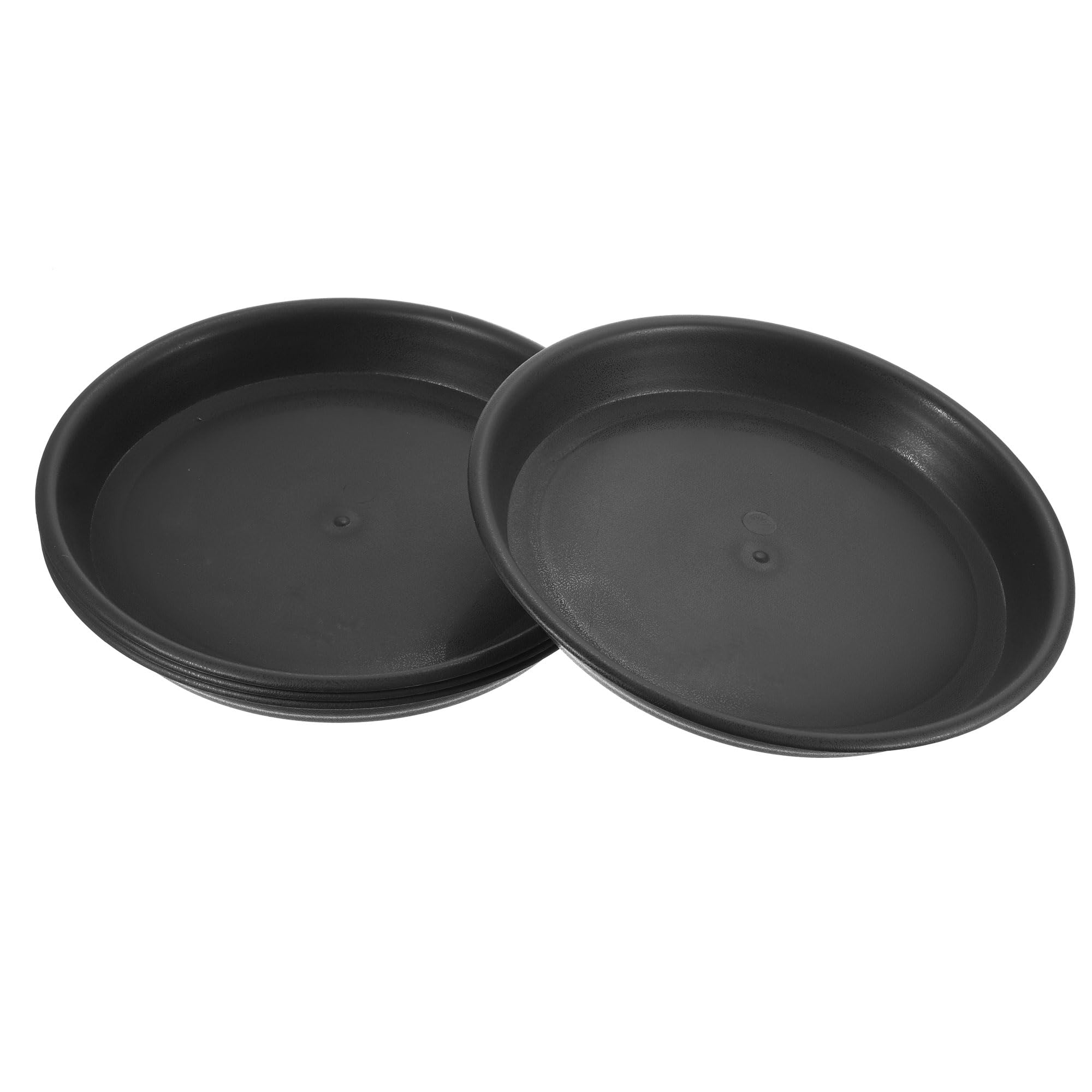 M METERXITY 4 Pack Planter Saucers - Plastic Plant Tray Flowerpot Drip Trays Round Apply to Outdoor/Garden (10.6 Inch/ 27, Black)