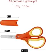 LIVINGO 5 inch Kids Scissors Left Right Handed Blunt Safety Cover 3 Pack view 2