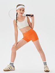 Haloumoning Girls Athletic Shorts Kids High Waisted