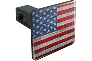 GRAPHICS & MORE Rustic American Flag Wood Grain Design Tow Trailer Hitch Cover Plug Insert
