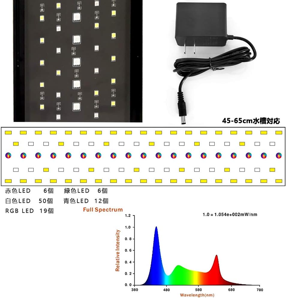 Amazon Co Jp Sounor 水槽ライト アクアリウムライト 30cm 45cm 60cm水槽用7色led 熱帯魚ライト Ledディスプレイ付き 昼と夜のインテリジェントシミュレーション タイミング機能付き 水槽照明 観賞魚飼育 水草育成用 淡水 海水両用 省エネ 45 60cm Diy 工具