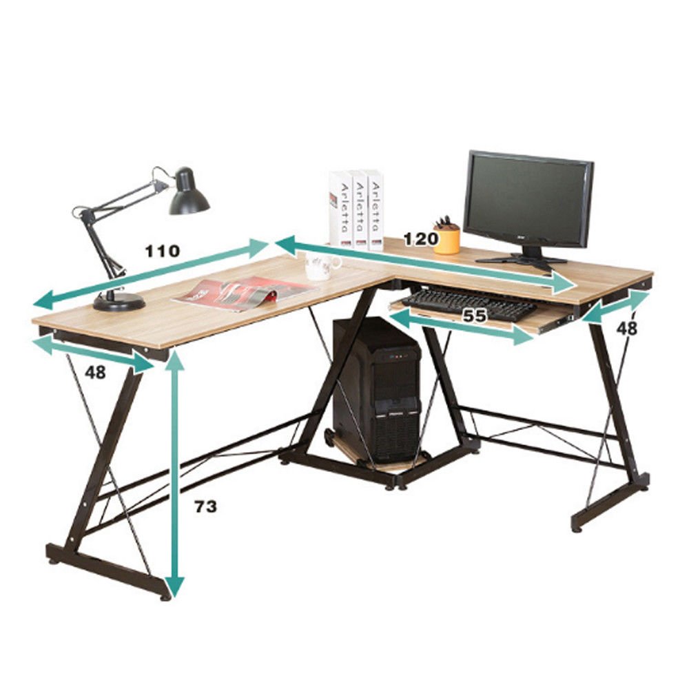 Generico Forma Comp estación de Trabajo portátil en Forma de L Mesa de