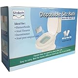 Ano- Sitz Bath Kit, Disposable Sitz Bath Soak for Hemorrhoids & Anal Fissure Home Treatment and Natural Remedy, Includes Epsom Salt, Sitz Bath Fits in Elongated or Oval Toilet, Portable, 6 ct/pack