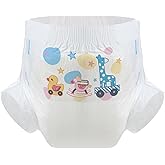 CutiePlusU Adult Diaper 3 Pieces, Adult Diapers Sample, Maximum Overnight Absorbency- White Back Sheet Cartoon Car (Medium 28"-38")