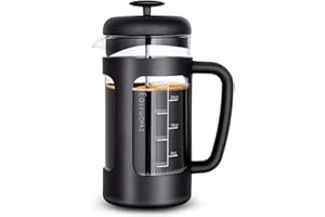 Easyworkz French Press 34 oz Coffee Tea Maker with Borosilicate Glass,Soft Grip Handle