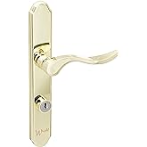 Wright Products - Serenade Mortise Keyed Lever Latch Set, Polished Brass | Stylish mortise lock set for out-swinging storm and screen doors 1.125"&ndash;2" thick, Handle fits left or right-handed doors.